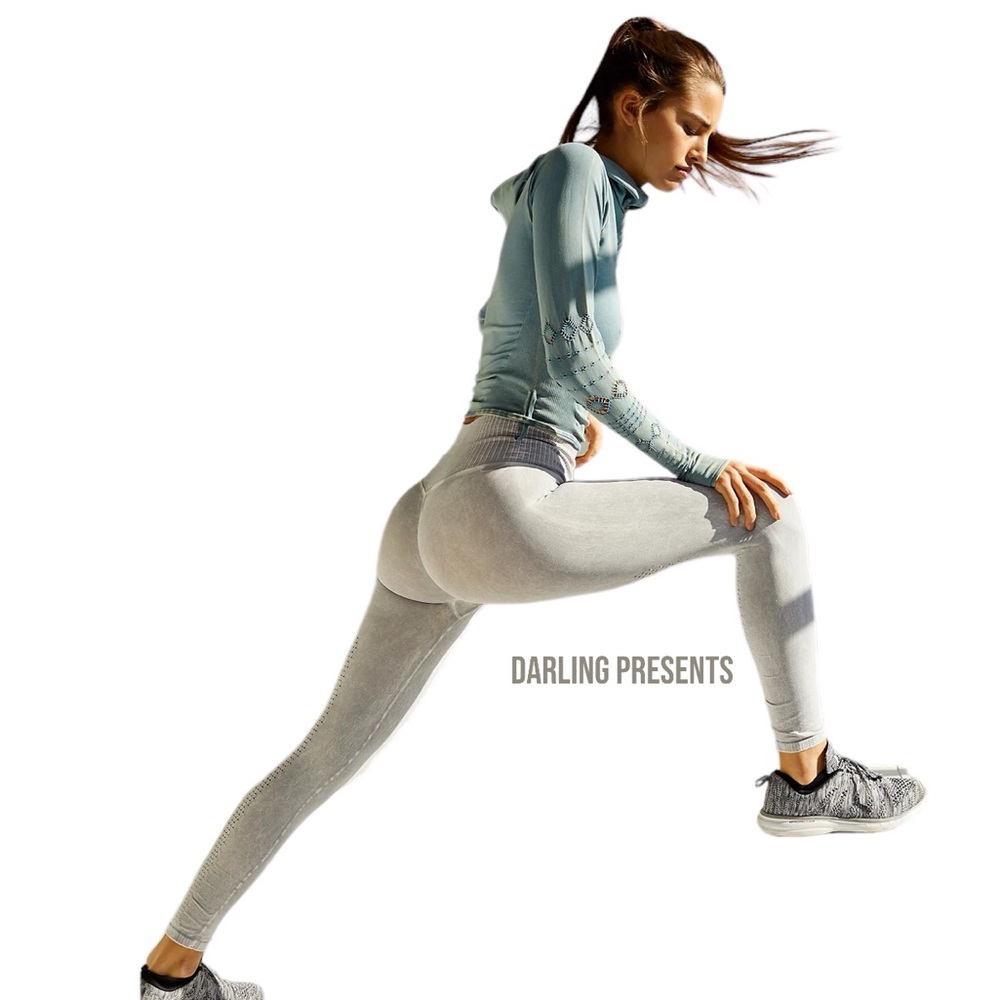 Free People Movement Good Karma HR 7/8 Leggings Women Color Ice Gray Size XS/S